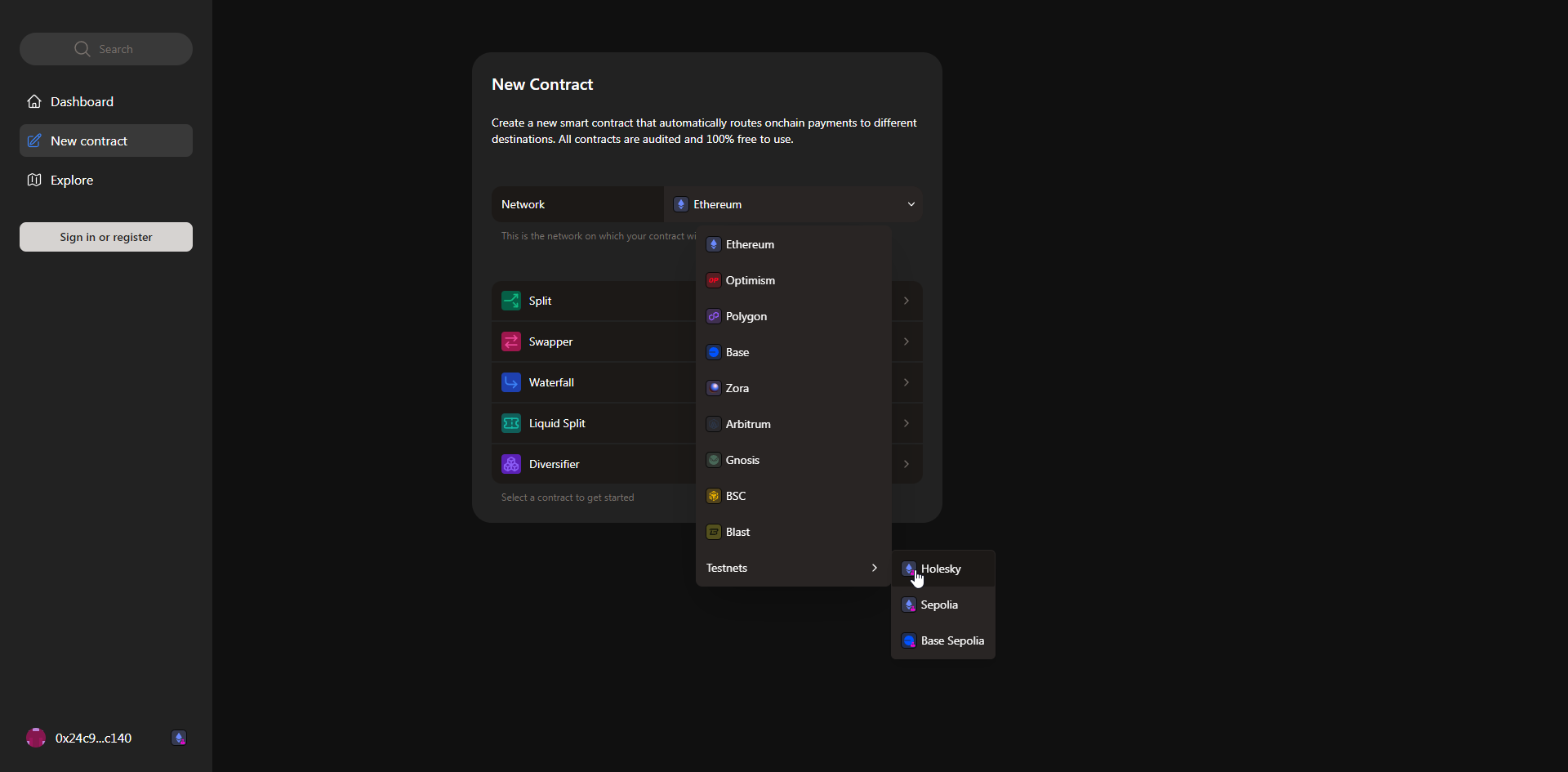 Screenshot: The squad leader should obtain the reward addresses from all the cluster members (this can be the same address used in the SAFE contract). Open https://app.splits.org and create a…